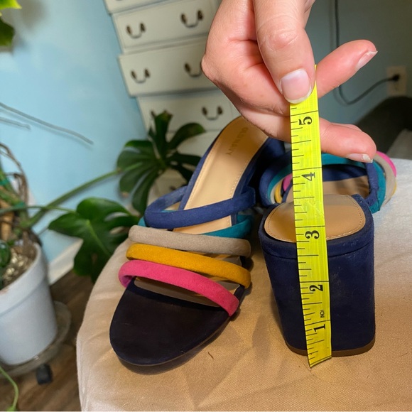 Rainbow Summer low heel sandals open toe mule kitten heel chunky heel - Picture 6 of 6